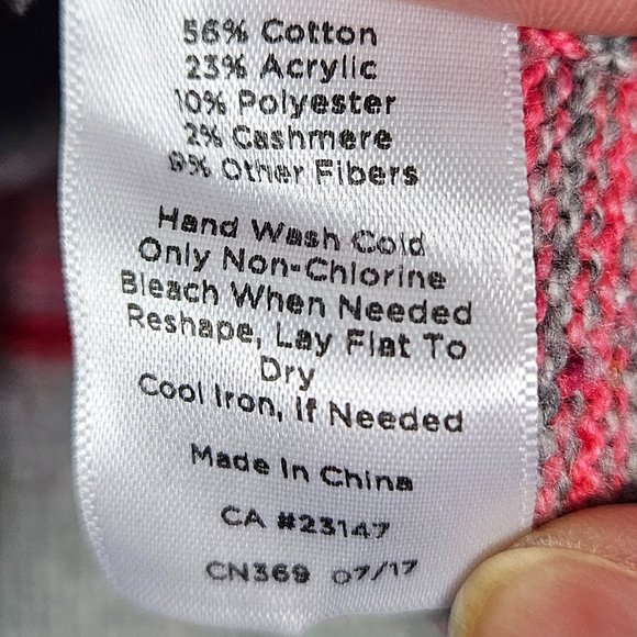 Talbots Grey Rainbow Stripe Ribbed Boatneck Confetti Speckled Sweater L - Picture 5 of 7